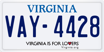 VA license plate VAY4428