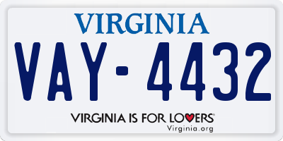 VA license plate VAY4432