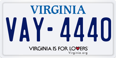 VA license plate VAY4440