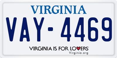 VA license plate VAY4469