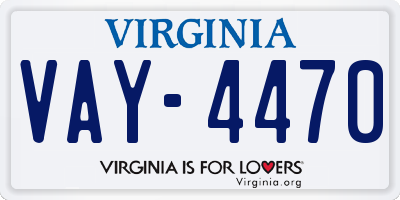 VA license plate VAY4470