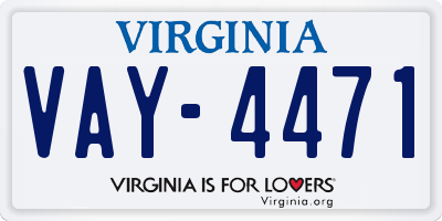 VA license plate VAY4471