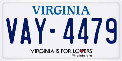 VA license plate VAY4479