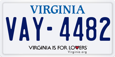 VA license plate VAY4482