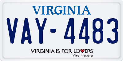 VA license plate VAY4483