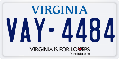 VA license plate VAY4484
