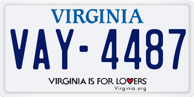 VA license plate VAY4487