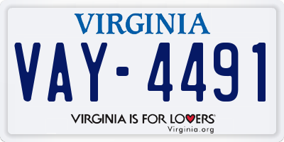 VA license plate VAY4491