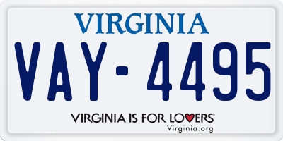 VA license plate VAY4495