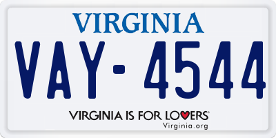 VA license plate VAY4544