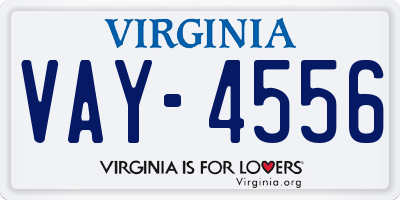VA license plate VAY4556