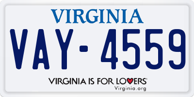 VA license plate VAY4559
