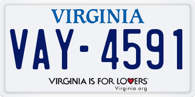 VA license plate VAY4591