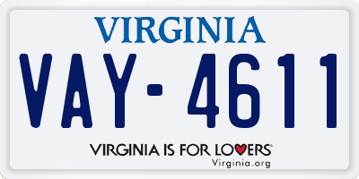 VA license plate VAY4611