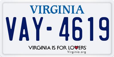 VA license plate VAY4619