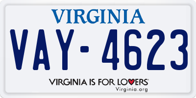 VA license plate VAY4623