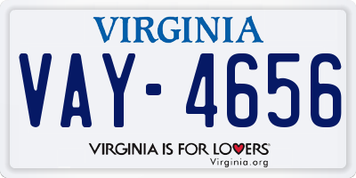VA license plate VAY4656