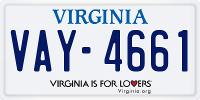 VA license plate VAY4661