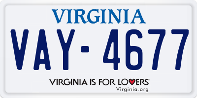VA license plate VAY4677