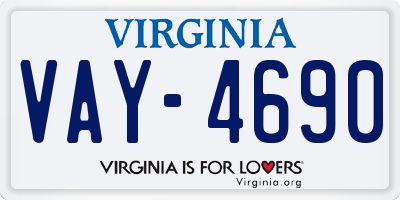 VA license plate VAY4690