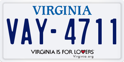 VA license plate VAY4711