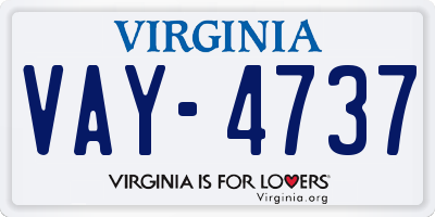 VA license plate VAY4737