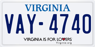 VA license plate VAY4740