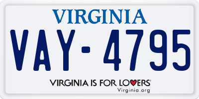 VA license plate VAY4795