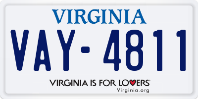 VA license plate VAY4811