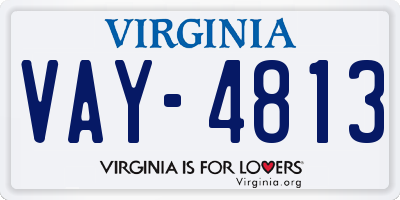 VA license plate VAY4813