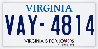 VA license plate VAY4814