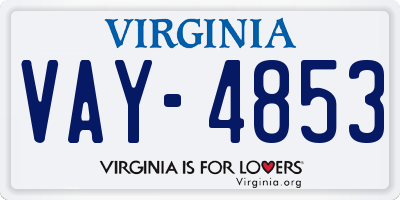 VA license plate VAY4853