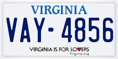 VA license plate VAY4856