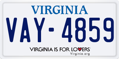 VA license plate VAY4859