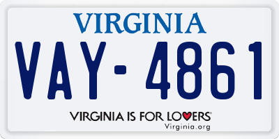 VA license plate VAY4861