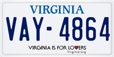 VA license plate VAY4864