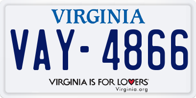 VA license plate VAY4866