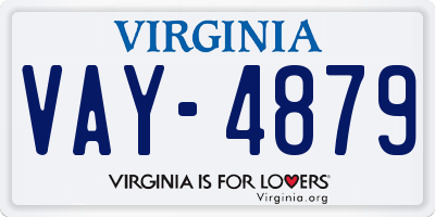 VA license plate VAY4879