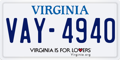 VA license plate VAY4940