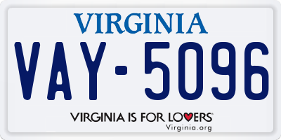 VA license plate VAY5096