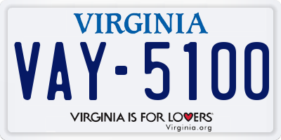 VA license plate VAY5100