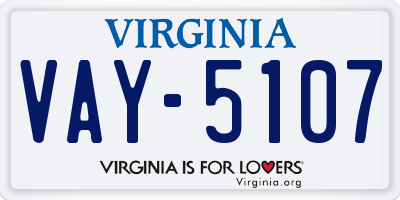 VA license plate VAY5107