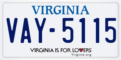 VA license plate VAY5115