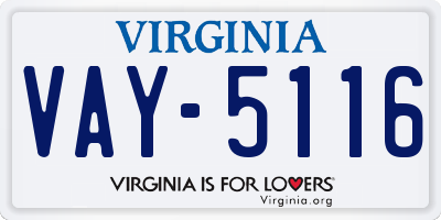 VA license plate VAY5116