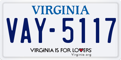 VA license plate VAY5117
