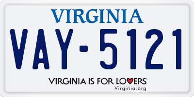 VA license plate VAY5121