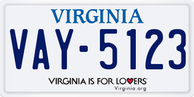 VA license plate VAY5123