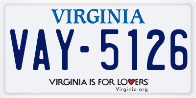 VA license plate VAY5126