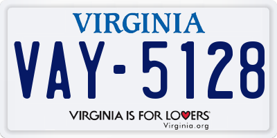 VA license plate VAY5128