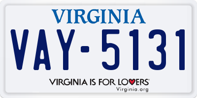 VA license plate VAY5131